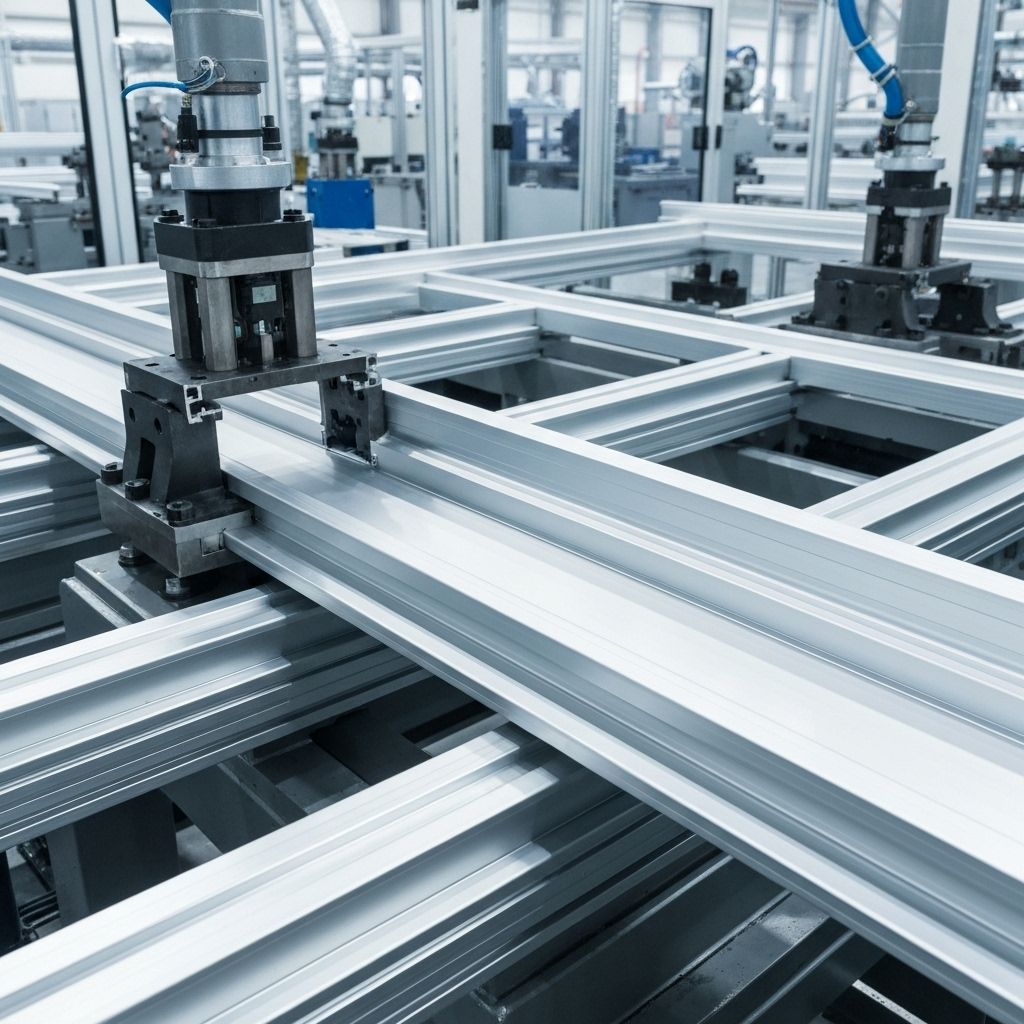 Aluminum profiles background